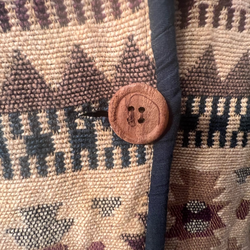 Geometric Patterned Jacket with Button Closure ta… - image 3